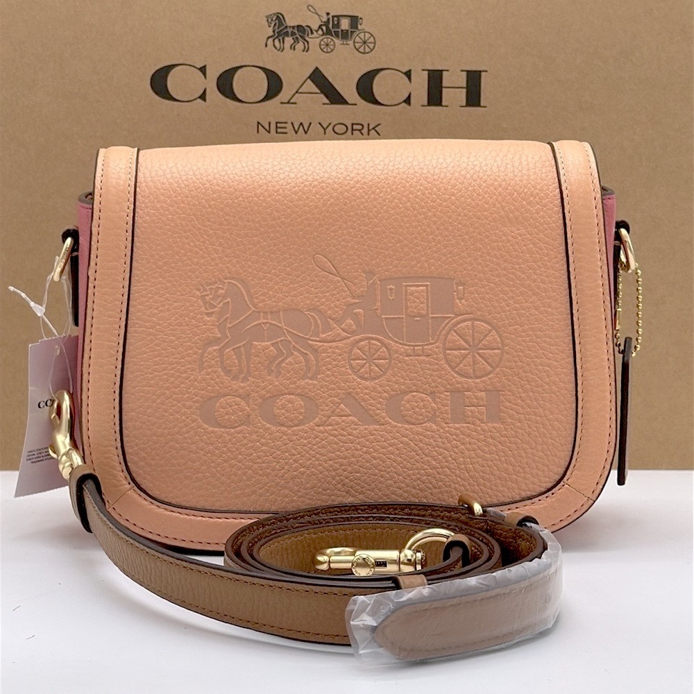 Coach C9130 Saddle Bag Horse & Carriage Colorblock Leather Faded Blush Pink NWT - Picture 2 of 16